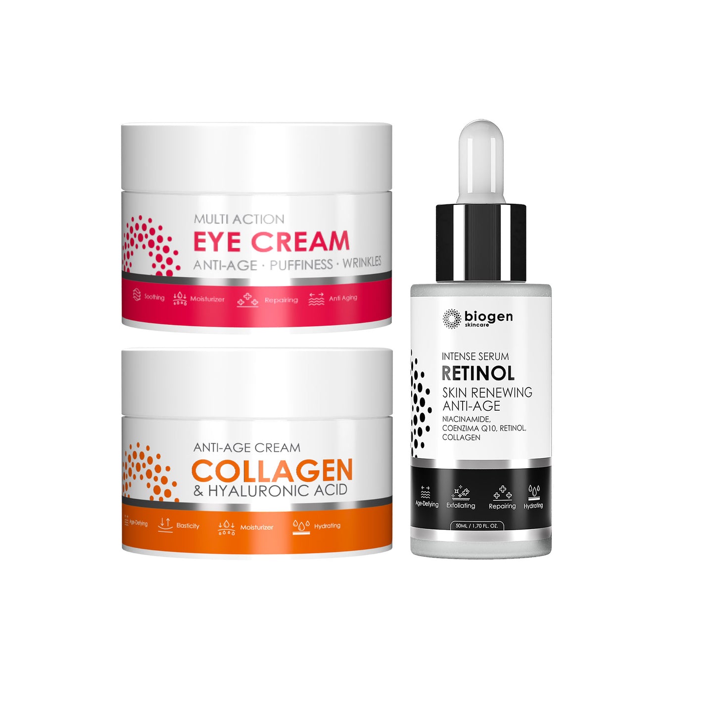 Biogen RETINOL SERUM + Eye Cream + Collagen Cream